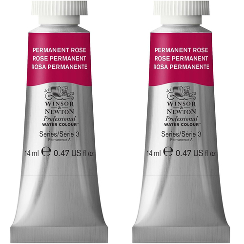 2PK Winsor & Newton 14ml Professional Watercolour Tube Permanent Rose S3