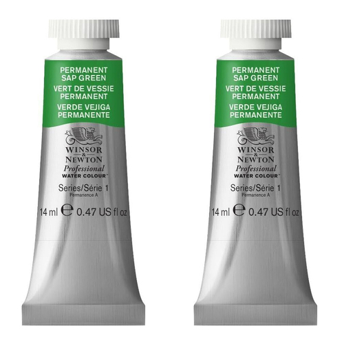 2PK Winsor & Newton 14ml Professional Watercolour Tube Permanent Sap Green S1
