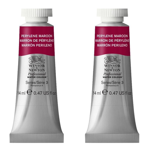 2PK Winsor & Newton 14ml Professional Watercolour Tube Perylene Maroon S3