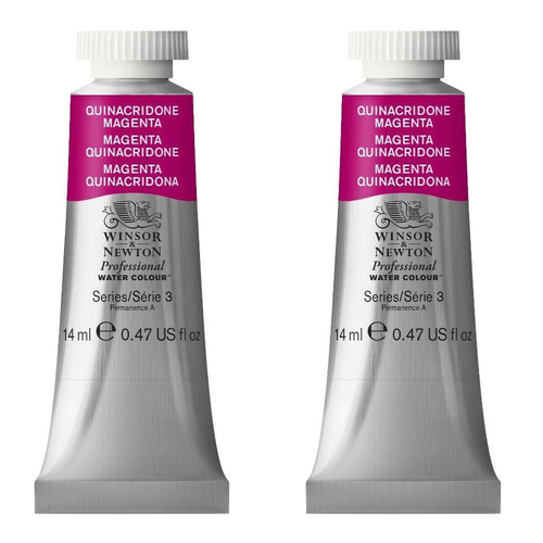 2PK Winsor & Newton 14ml Professional Watercolour Tube Quinacridone Magenta S3