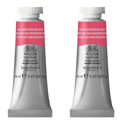 2PK Winsor & Newton 14ml Professional Watercolour Tube Quinacridone Red S3