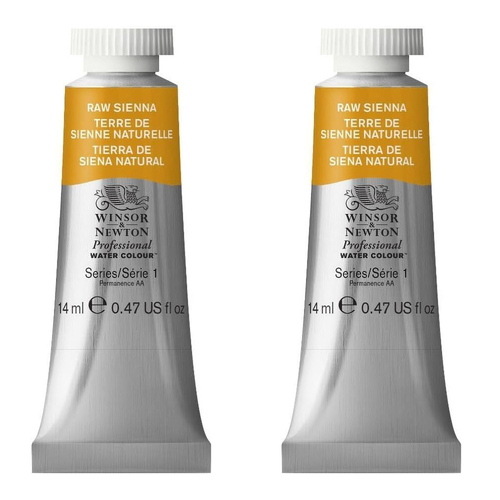 2PK Winsor & Newton 14ml Professional Watercolour Tube Raw Sienna S1