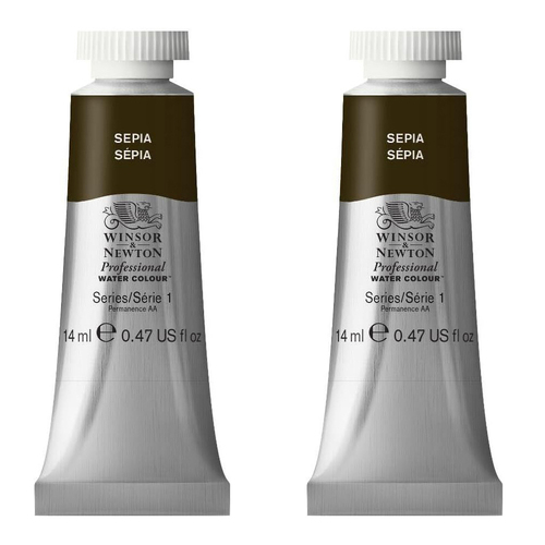 2PK Winsor & Newton 14ml Professional Watercolour Tube Sepia S1