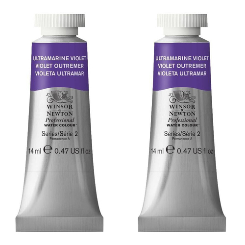 2PK Winsor & Newton 14ml Professional Watercolour Tube Ultramarine Violet S2