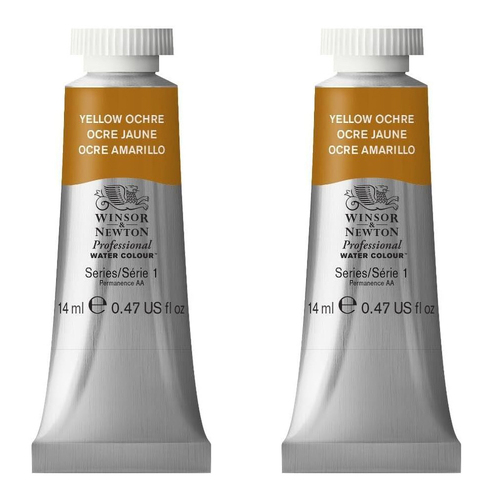 2PK Winsor & Newton 14ml Professional Watercolour Tube Yellow Ochre S1