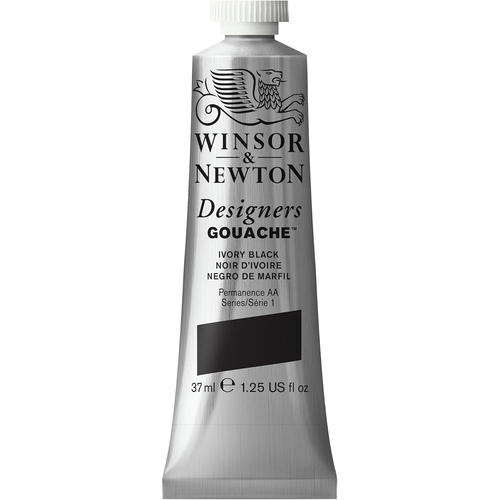 Winsor & Newton 37ml Designers' Gouache Ivory Black S1