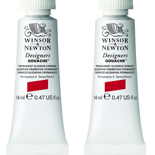 2PK Winsor And Newton 37ml Designers' Gouache Permanent White S1