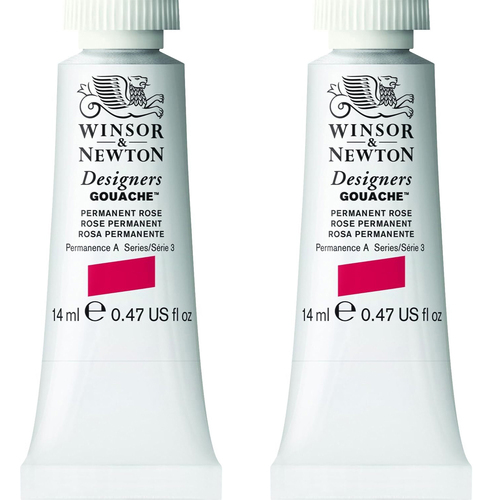 2PK Winsor And Newton 37ml Designers' Gouache  Zinc White S1