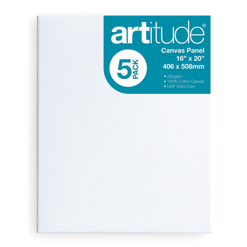 5pc Artitude Cotton Canvas Panel 16x20'' For Oil/Acrylic Painting