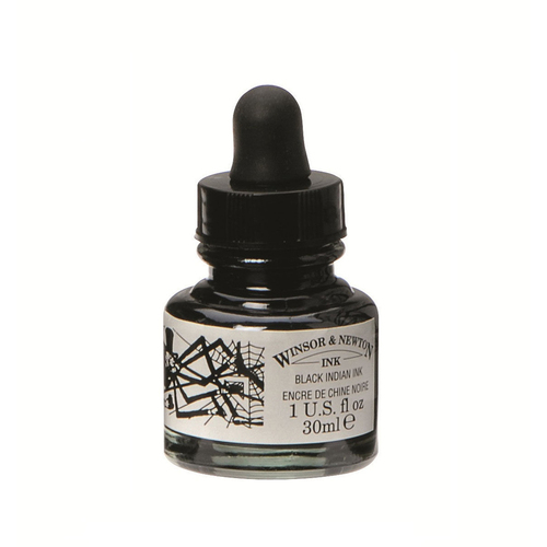 Winsor & Newton 250ml Black Indian Ink 951 Bottle Calligraphy