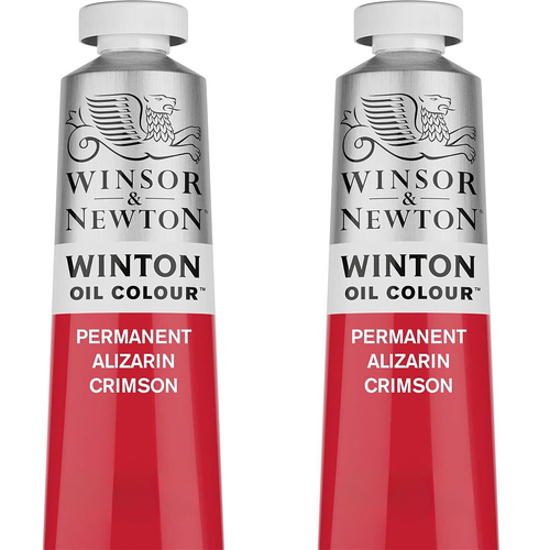 2PK Winsor & Newton 200ml Winton Oil Colour Tube Permt Alizarin Crimson 004