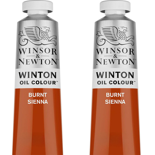 2PK Winsor & Newton 200ml Winton Oil Colour Paint Tube Burnt Sienna