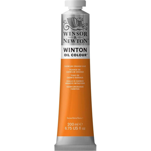 Winsor & Newton 200ml Winton Oil Colour Paint Tube Cadmium Orange Hue