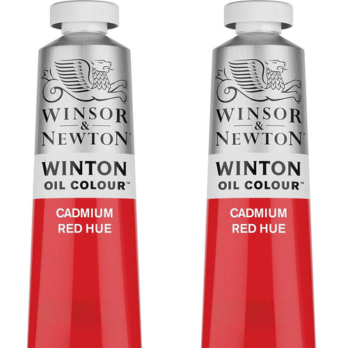 2PK Winsor & Newton 200ml Winton Oil Colour Paint Tube Cadmium Red Hue