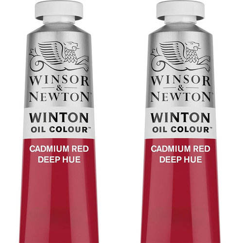 2PK Winsor & Newton 200ml Winton Oil Colour Paint Tube Cadmium Red Deep Hue