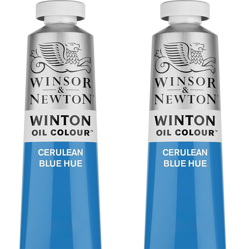 2PK Winsor & Newton 200ml Winton Oil Colour Paint Tube Cerulean Blue Hue