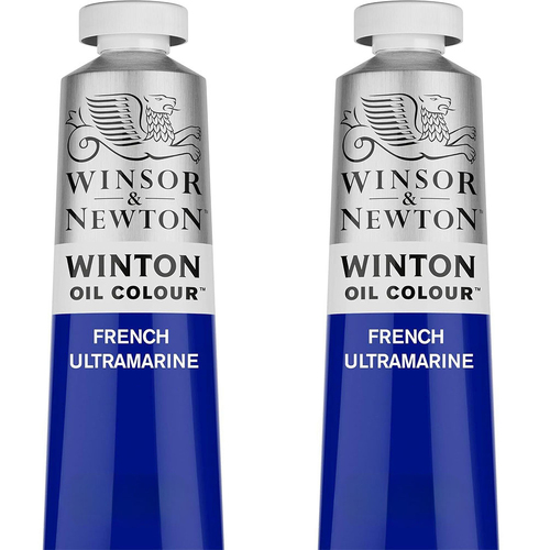 2PK Winsor & Newton 200ml Winton Oil Colour Paint Tube French Ultramarine