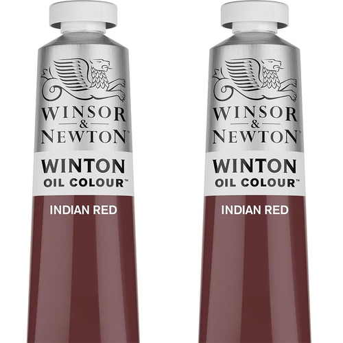 2PK Winsor & Newton 200ml Winton Oil Colour Paint Tube Indian Red