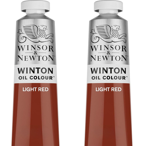 2PK Winsor & Newton 200ml Winton Oil Colour Paint Tube Light Red