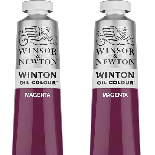 2PK Winsor & Newton 200ml Winton Oil Colour Paint Tube Magenta