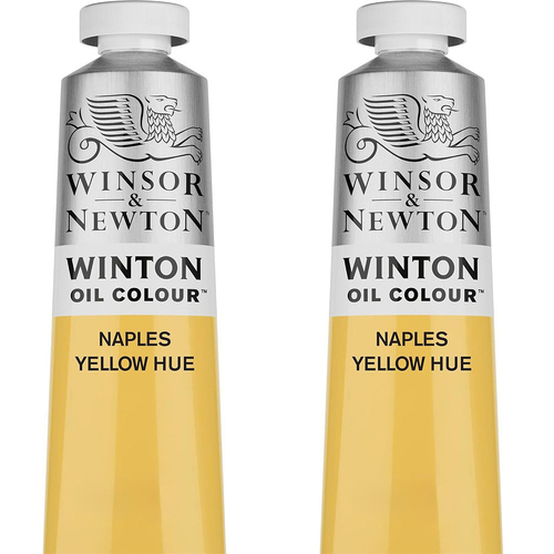 2PK Winsor & Newton 200ml Winton Oil Colour Paint Tube Naples Yellow Hue