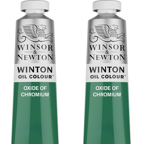 2PK Winsor & Newton 200ml Winton Oil Colour Paint Tube Oxide Of Chromium