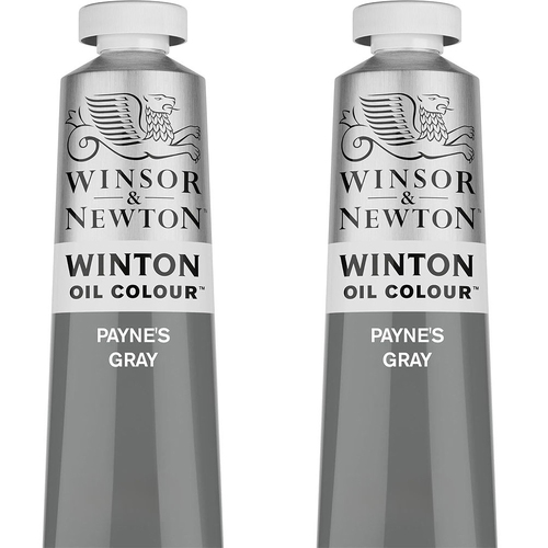 2PK Winsor & Newton 200ml Winton Oil Colour Paint Tube Payne's Gray
