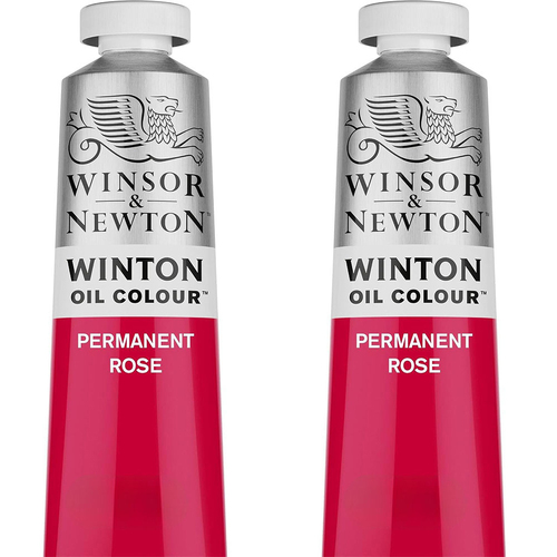 2PK Winsor & Newton 200ml Winton Oil Colour Paint Tube Permanent Rose