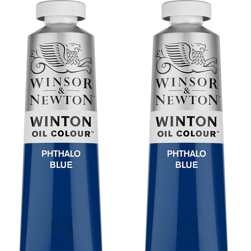 2PK Winsor & Newton 200ml Winton Oil Colour Paint Tube Phthalo Blue