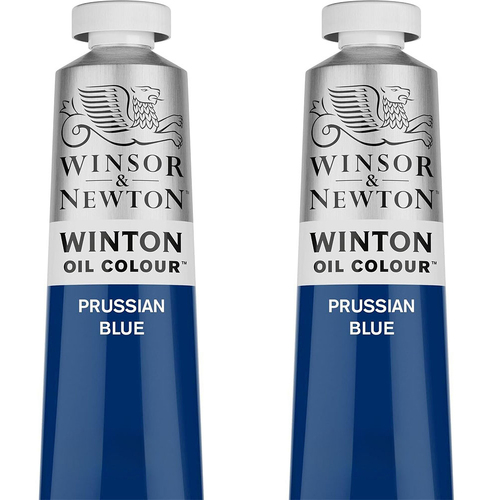 2PK Winsor & Newton 200ml Winton Oil Colour Paint Tube Prussian Blue