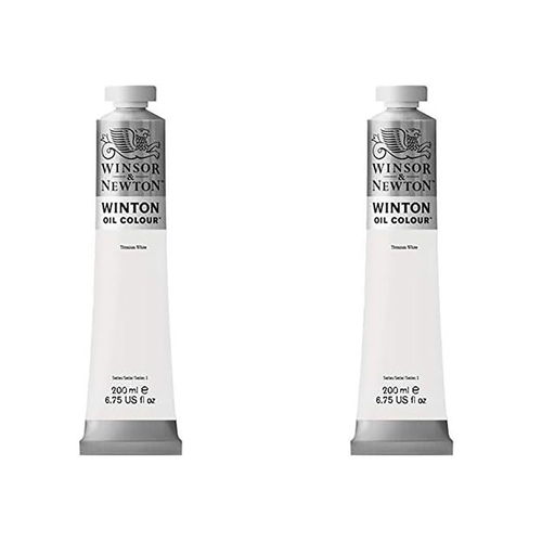 2PK Winsor & Newton 200ml Winton Oil Colour Paint Tube Titanium White