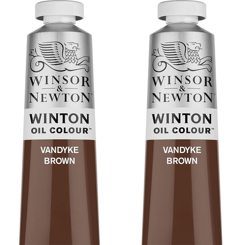2PK Winsor & Newton 200ml Winton Oil Colour Paint Tube Vandyke Brown