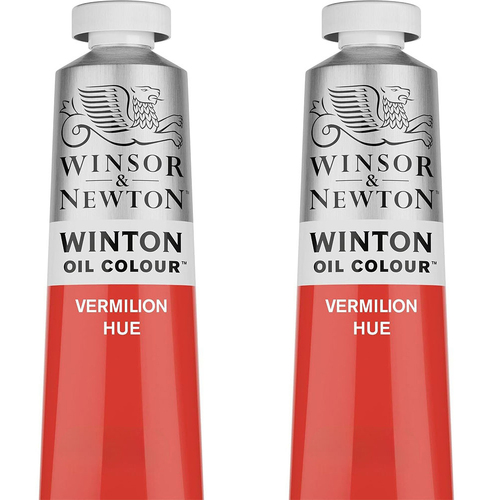 2PK Winsor & Newton 200ml Winton Oil Colour Paint Tube Vermilion Hue