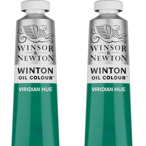 2PK Winsor & Newton 200ml Winton Oil Colour Paint Tube Viridian Hue