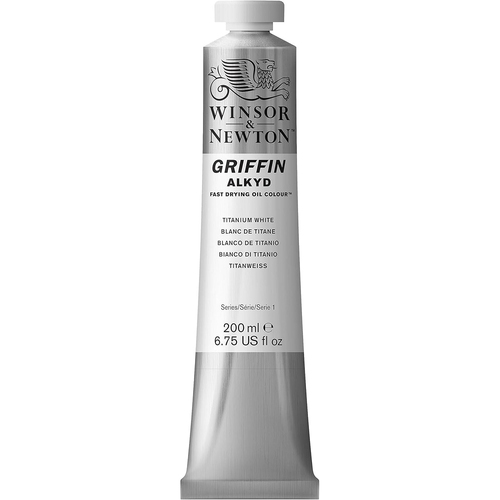Winsor & Newton 200ml Griffin Alkyd Oil Colour Paint Tube Titanium White S1