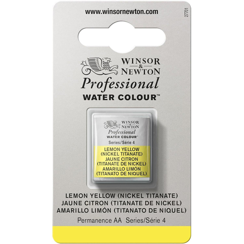 Winsor & Newton Pro Watercolour Half Pan Lemon Yellow Nickel Titanate S4