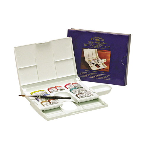 Winsor & Newton Professional 12-Watercolour Half Pans Field Box w/ Brush