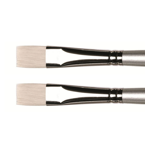 2PK Winsor & Newton AWMOC Artisan Long Handle Short Flat Paint Brush - Size 2