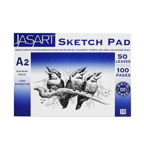 Jasart A2 Sketch Pad 100-Pages Drawing/Painting Cartridge Paper