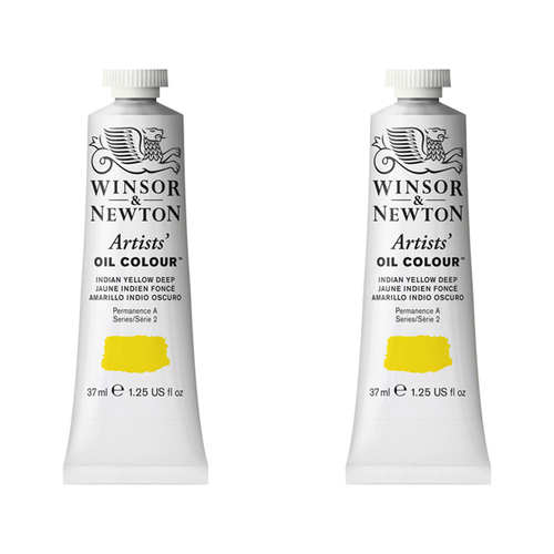 2PK Winsor & Newton Artists Oil Colour 37ml Paint Tube Indian Yellow Deep S2