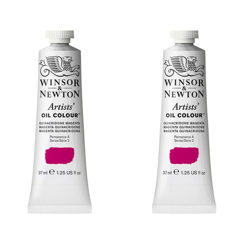 2PK Winsor & Newton Artists Oil Colour 37ml Paint Tube Quinacridone Magenta S2