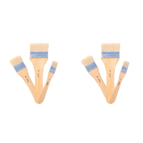 2x 3pc Jasart Chunky Bristle Brush Trio Set Sizes 1/4/7