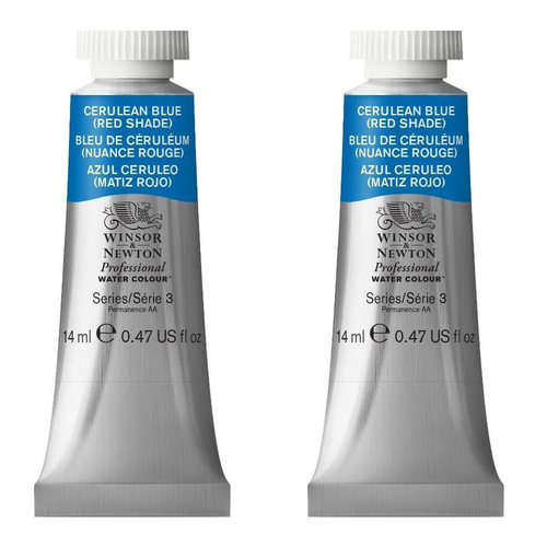 2PK Winsor & Newton 14ml Pro Watercolour Tube Cerulean Blue/Red Shade S3