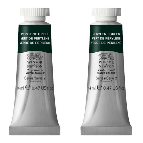 2PK Winsor & Newton 14ml Professional Watercolour Tube Perylene Green S2