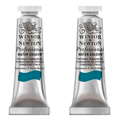 2PK Winsor & Newton 14ml Professional Watercolour Tube Phthalo Turquoise S2