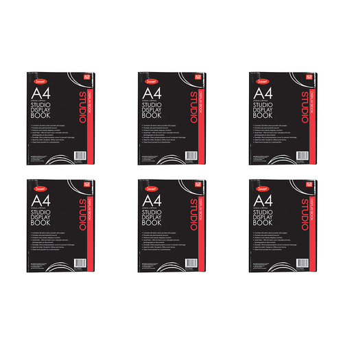 6PK Jasart A4 Studio Display Book Art Protector - 20 Pockets