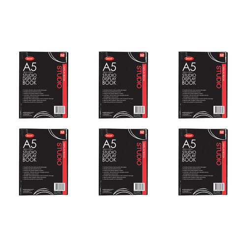 6PK Jasart A5 Studio Display Book Art Protector - 20 Pockets