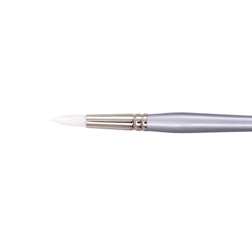 Jasart White Taklon Round Acrylic Paint Brush - Size 7