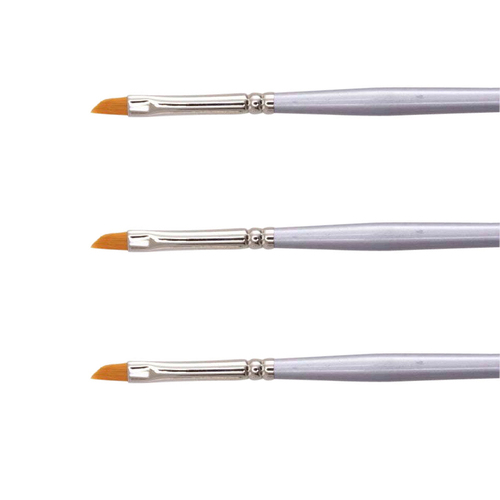 3PK Jasart Hangsell Gold Taklon Angle Paint Brush - Size 4