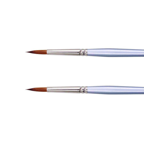 2PK Jasart Red Sable Round Oil/Watercolour Brush - Size 3